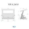 Vadi Concept VIVA 2400 Houten Schommelbank Antraciet