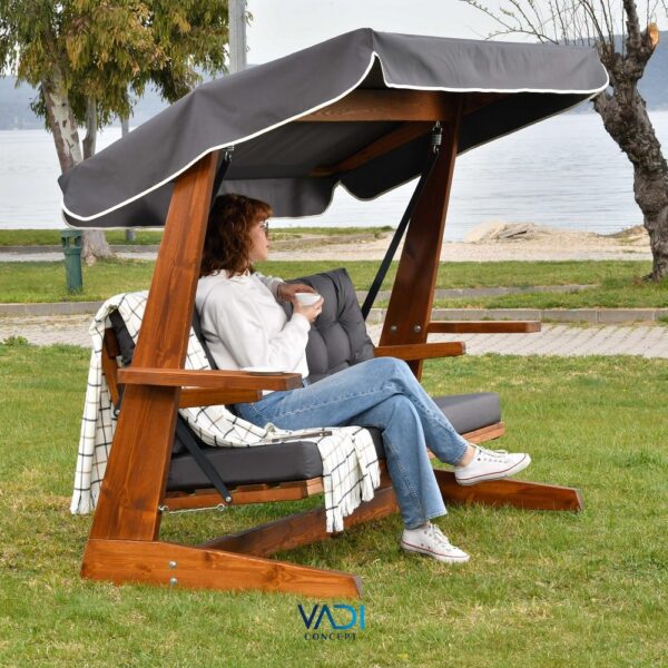 Vadi Concept VIVA 2400 Houten Schommelbank Antraciet