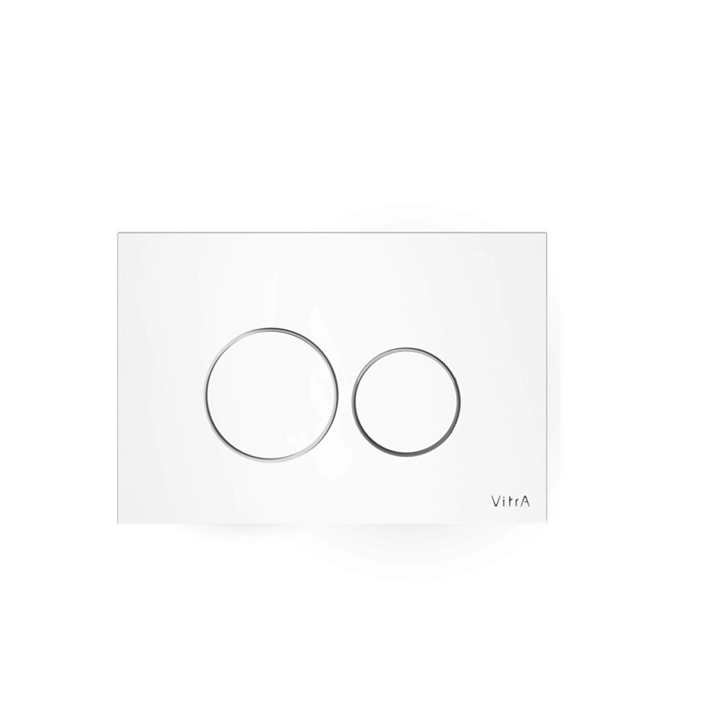 VitrA Origin Glas Bedieningspaneel Wit - Dual Flush Glazen Bedieningsplaat voor V-Fix Inbouwreservoir
