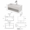 Solid Surface Wastafel 50 x 32,4 cm - Mat Wit -1