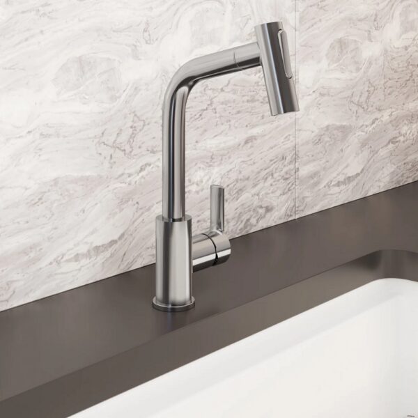 VitrA Masterline Uittrekbare Keukenkraan Chroom met Pull Out Handdouche