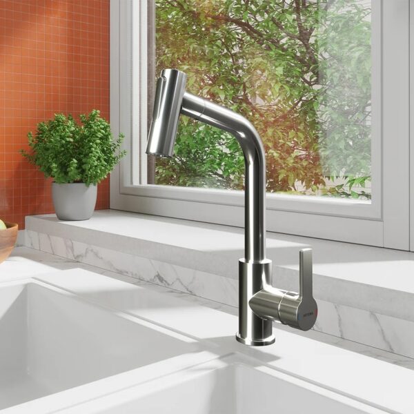 VitrA Masterline Uittrekbare Keukenkraan Chroom met Pull Out Handdouche