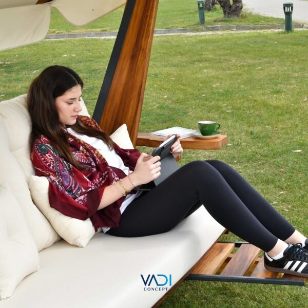 Vadi Concept Luna 2600 Premium Houten Schommelbank Beige Crème