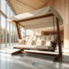 Vadi Concept Luna 2600 Premium Houten Schommelbank Beige Crème