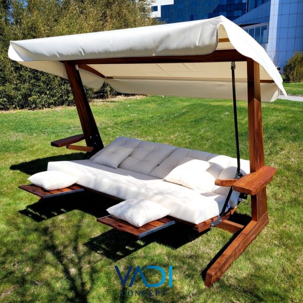 Vadi Concept Luna 2600 Premium Houten Schommelbank Beige Crème
