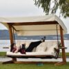 Vadi Concept Luna 2600 Premium Houten Schommelbank Beige Crème