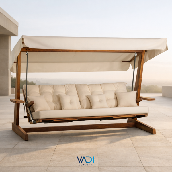 Vadi Concept Luna 2600 Premium Houten Schommelbank Beige Crème