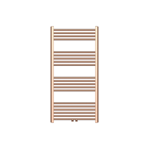 Handdoekradiator Midden Aansluiting Geborsteld Koper 1200x600 414 Watt