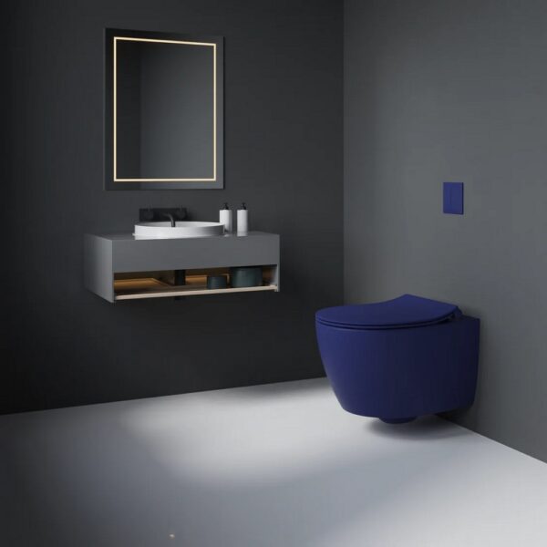 Wandcloset mat blauw
