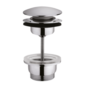 Design Afvoerplug Met En Zonder Overloop 2 In 1 Geborsteld Chroom
