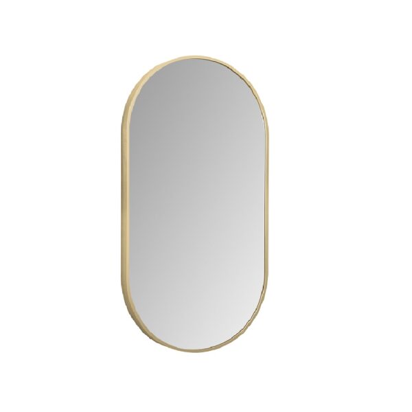 Ovale Led Spiegel Met Verwarming (100x50cm) Geborsteld Goud
