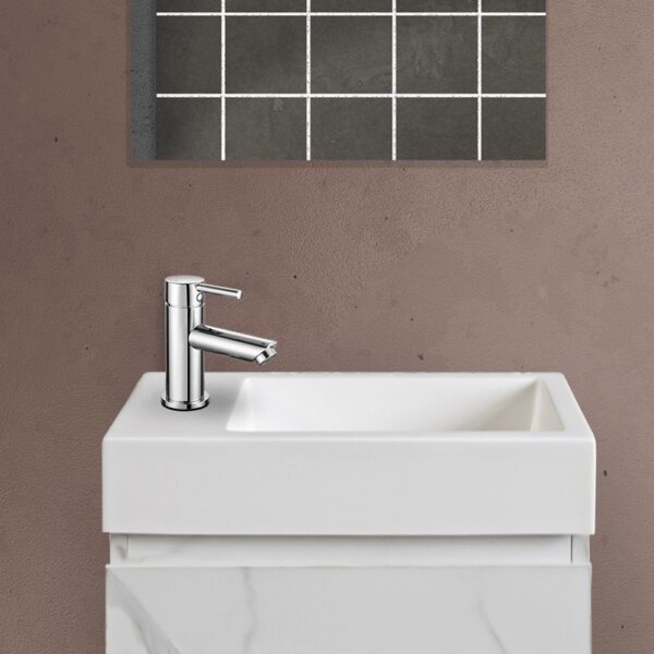 Wastafel Met Kraangat Links Rechts (40x22,5cm) Wit 2