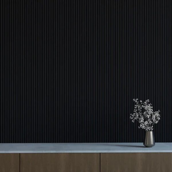 Decoratieve wandpaneel mdf, wp10 y76 mat zwart ( 12,6 x 280 cm ) 3