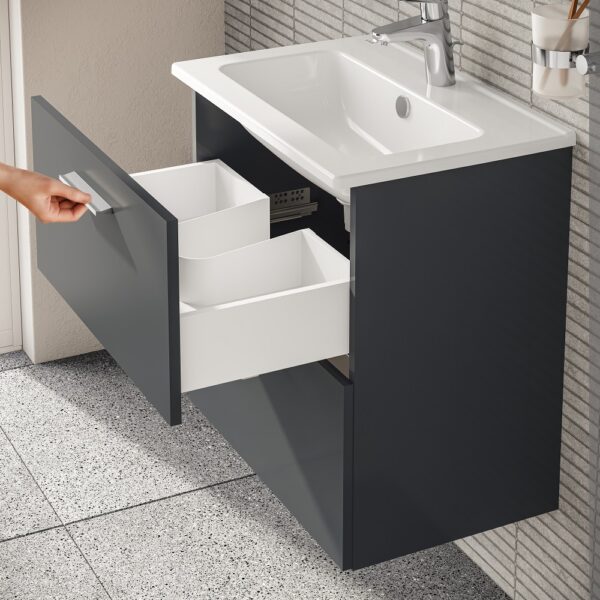 Vitra Mia Badkamermeubelset Antraciet 60cm 2