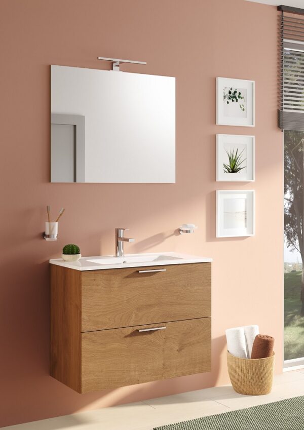 Vitra Mia Badkamermeubelset Gouden Eik 80cm 3