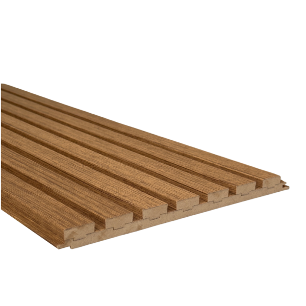 MDF Lamel Wandpaneel -113 TEAK DUBBELE KLEUR - 30x280 cm