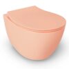 Wandcloset Mat Zalm, Zonder Spoelrand, Inclusief Softclose Toiletbril