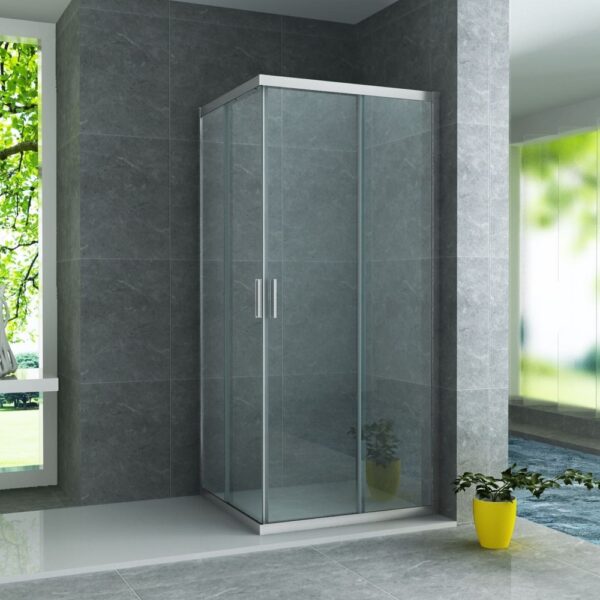 Douchecabine hoekinstap chroom 6mm (80x80x195cm)