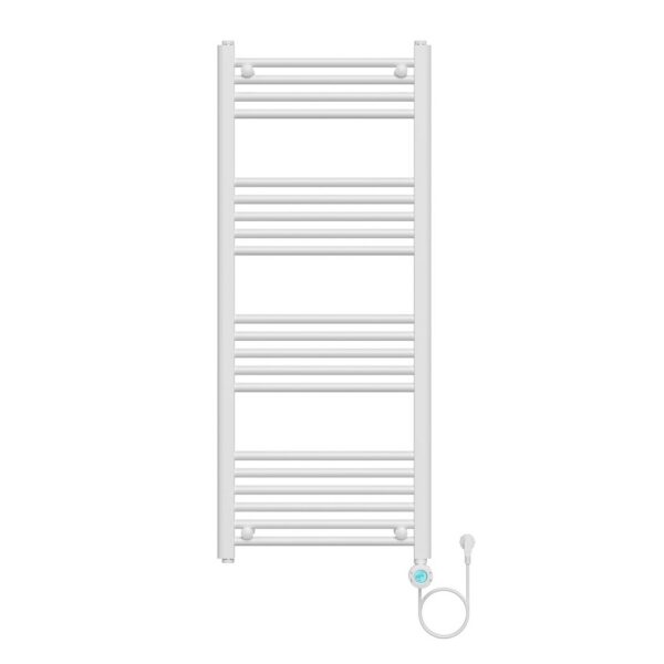Elektrische Handdoekdroger Smart WiFi Glanzend Wit 700W 1200x500 mm Digitale Programmeerbare Thermostaat Aansluiting Rechts