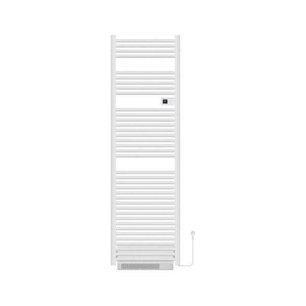 Handdoekdroger met blower, elektrisch met digitale programeerbare thermostaat, 2000w, 184x54x13,3 cm, glanzend wit