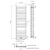Handdoekradiator midden aansluiting, 1600x500 bfrw