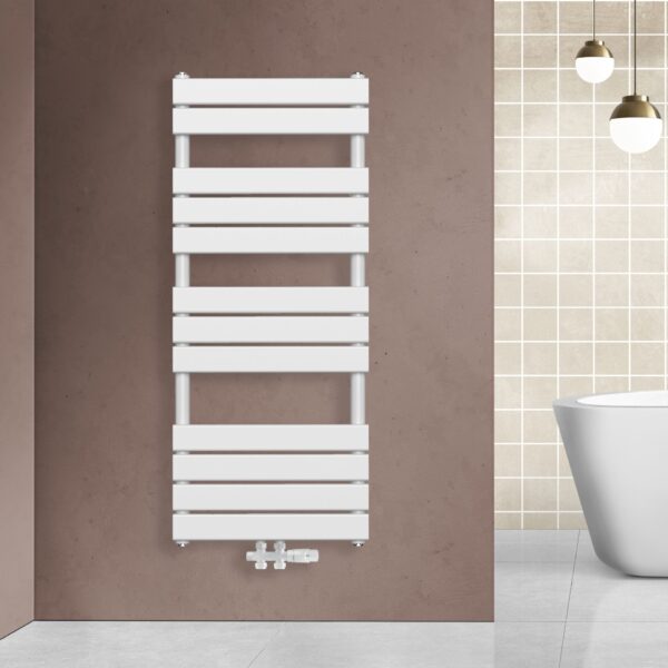Handdoekradiator midden aansluiting, wit