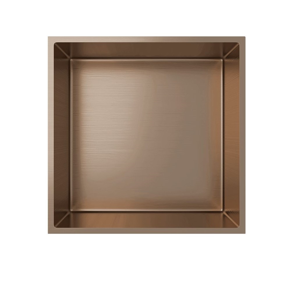 Inbouwnis 30x30x7 cm Geborsteld Koper