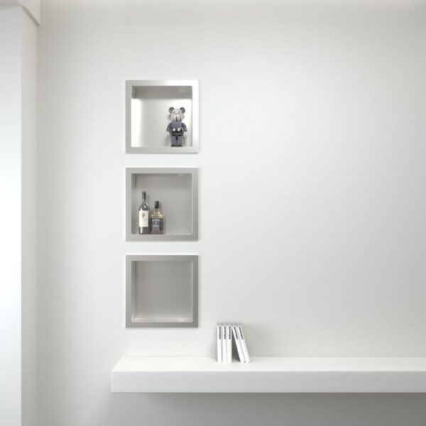 Inbouwnis 30x30x7 cm Geborsteld RVS