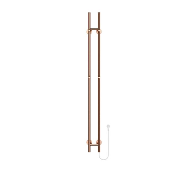 Staafhanddoekdroger elektrisch, dubbel, 120w, Ø2,5cm,150x16,8x12,7 cm, geborsteld koper