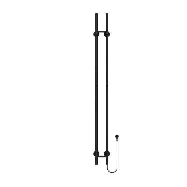 Staafhanddoekdroger elektrisch, dubbel, 120w, Ø2,5cm,150x16,8x12,7 cm, mat zwart