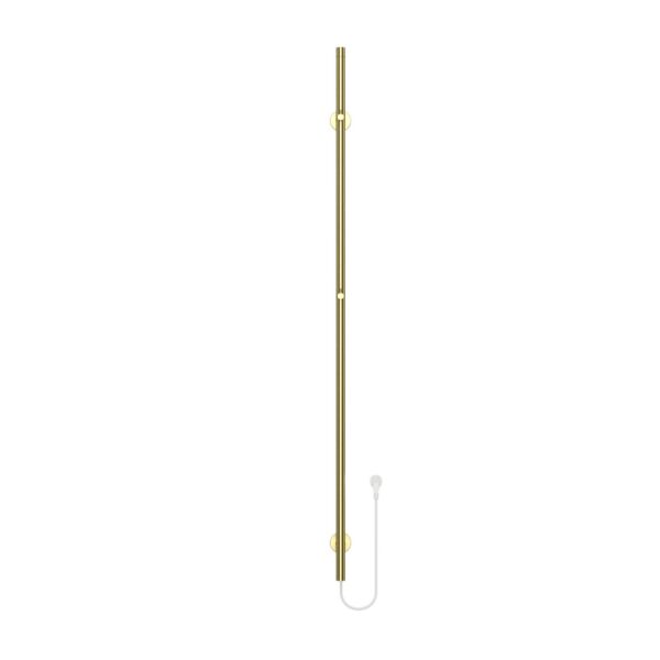 Staafhanddoekdroger elektrisch, enkel, 60w, Ø2,5cm, 150x6,3x12,7 cm, geborsteld goud
