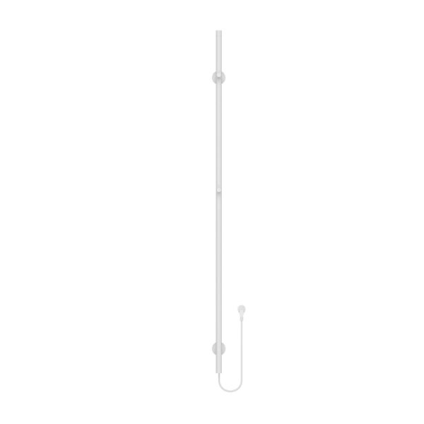 Staafhanddoekdroger elektrisch, enkel, 60w, Ø2,5cm, 150x6,3x12,7 cm, glanzend wit