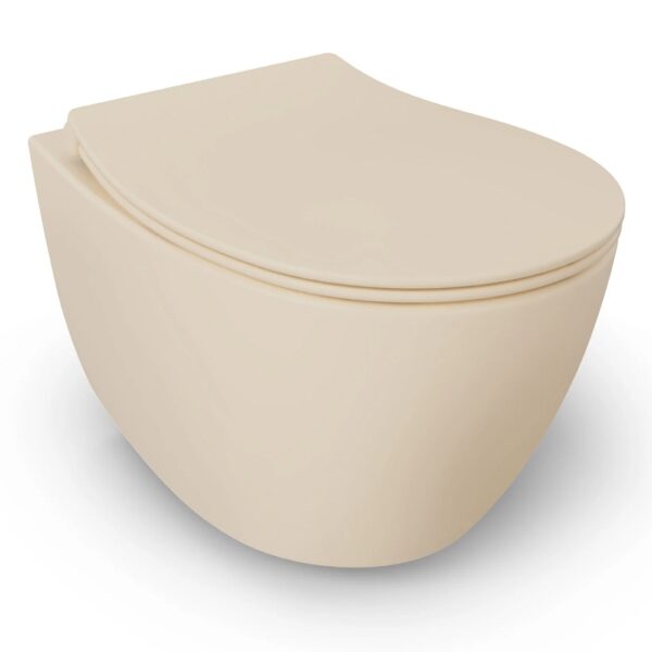 Isvea Wandcloset Ivoor - Zonder Spoelrand - Inclusief Softclose Toiletbril