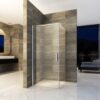 Douchecabine 80x80x190 cm met Draaideur en Zijwand Chroom