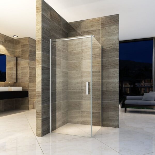 Douchecabine 80x80x190 cm met Draaideur en Zijwand Chroom