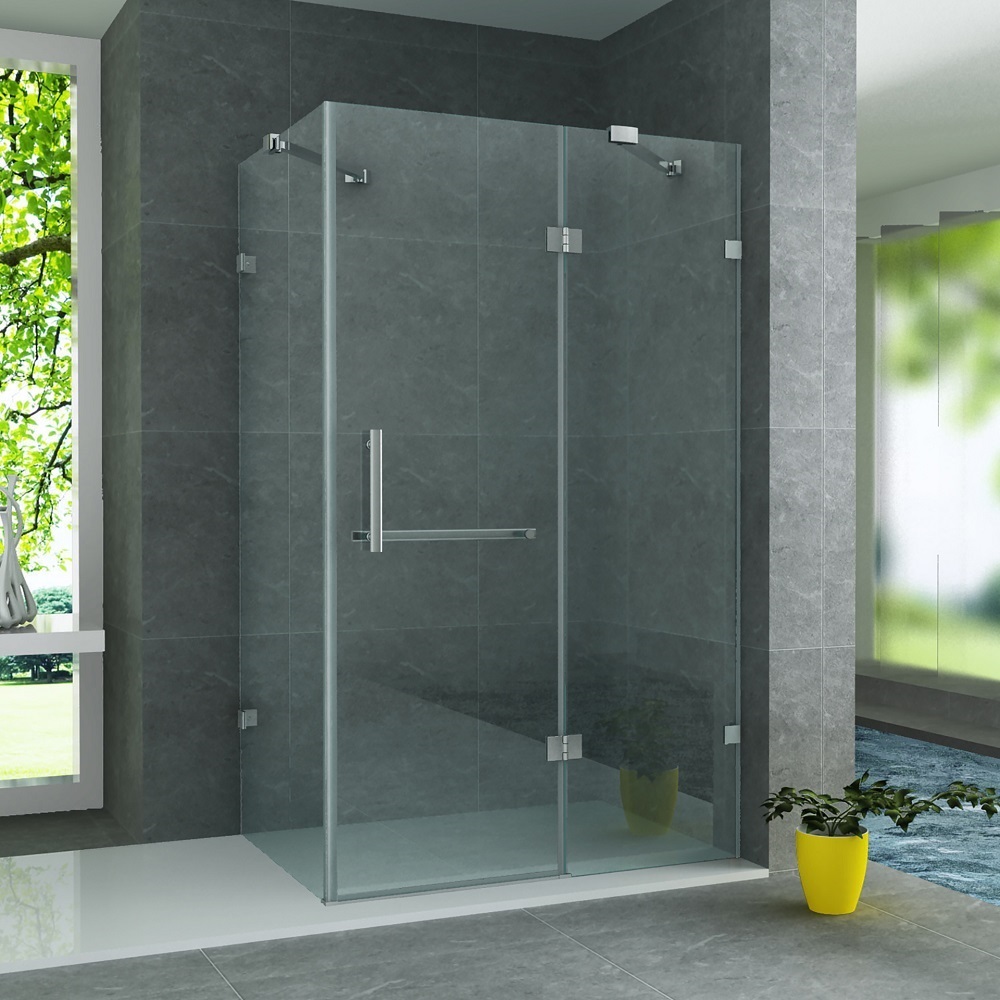 Douchecabine 90x120 cm met Draaideur en Zijwand 8 mm Veiligheidsglas Helder Glas Chroom Antikalk