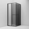 Douchecabine schuifdeur naar binnen 90x90x200 cm grijs rookglas mat zwart 1