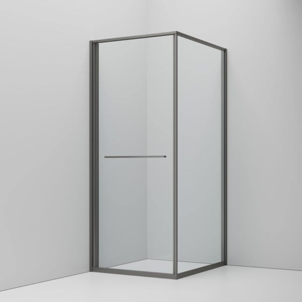 Douchecabine schuifdeur naar binnen 90x90x200 cm helder veiligheidsglas gunmetal