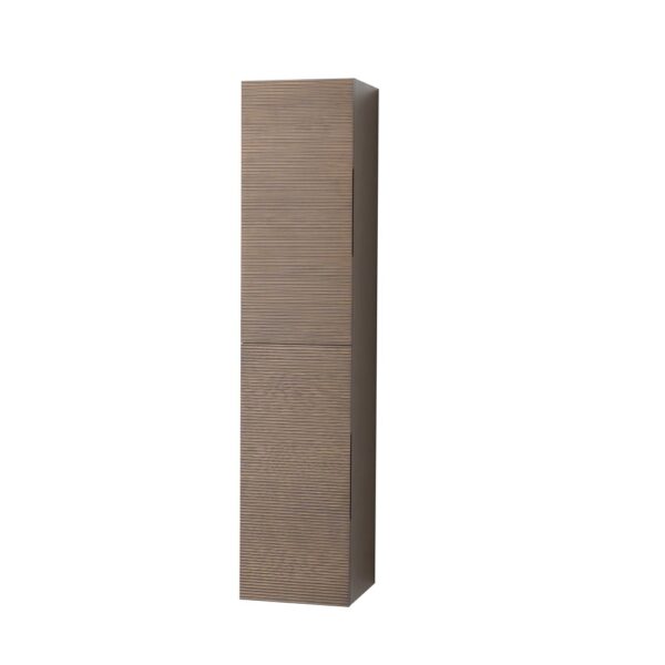 Layda kolomkast 2 deuren greeploos soft close omkeerbaar 35x160x35 cm donker walnoten