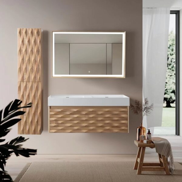 Magnolia wastafelonderkast 1 lade greeploos soft close 119x40x52 cm licht eiken 1