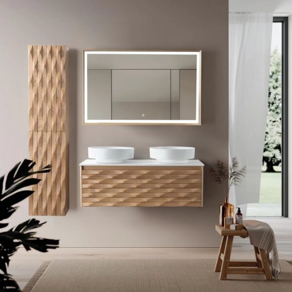 Magnolia wastafelonderkast 1 lade greeploos soft close 119x40x52 cm licht eiken 2