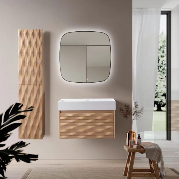 Magnolia wastafelonderkast 1 lade greeploos soft close 79x40x52 cm licht eiken 3
