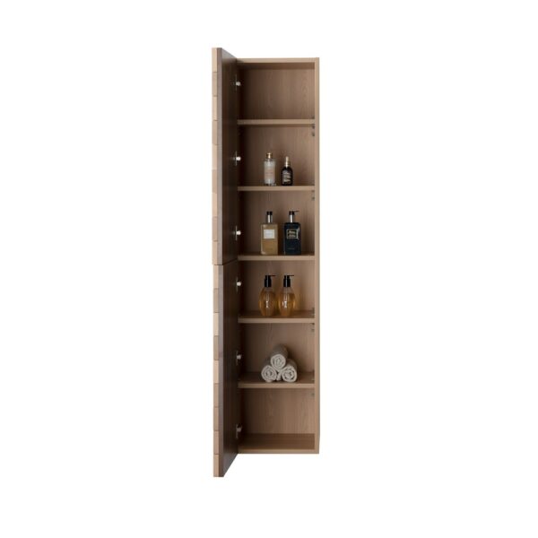 Mimoza kolomkast 2 deuren greeploos soft close omkeerbaar 35x160x35 cm licht eiken 1