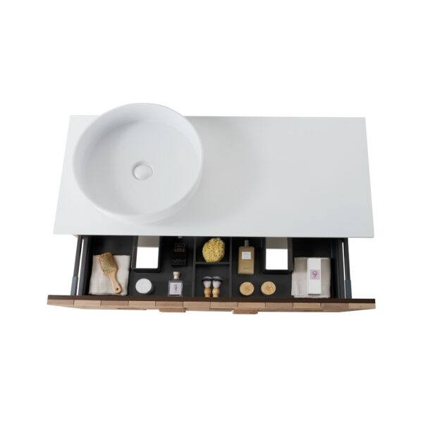 Mimoza wastafelonderkast 1 lade greeploos soft close 119x40x52 cm licht eiken 2