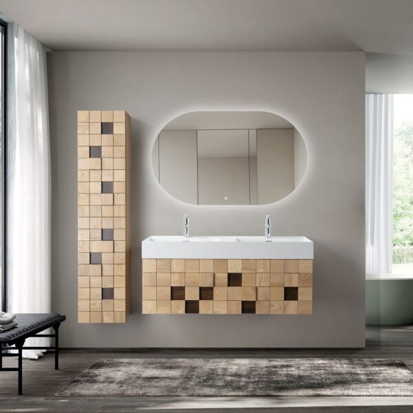 Mimoza wastafelonderkast 1 lade greeploos soft close 119x40x52 cm licht eiken 3