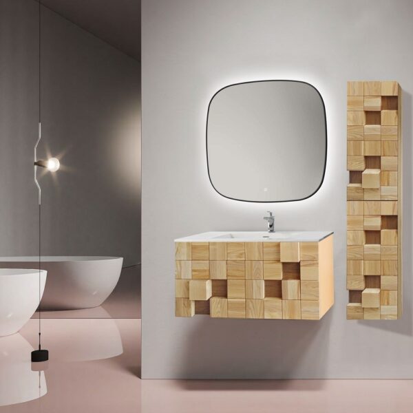 Mimoza wastafelonderkast 1 lade greeploos soft close 79x40x52 cm licht eiken 3
