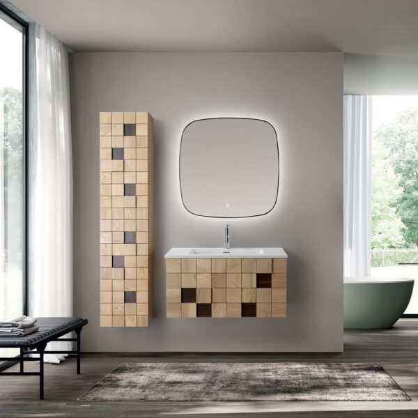 Mimoza wastafelonderkast 1 lade greeploos soft close 79x40x52 cm licht eiken 4