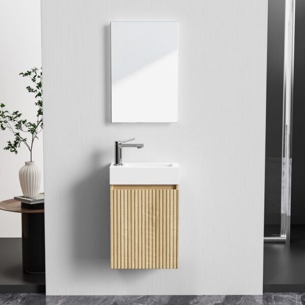 Toiletmeubelonderkast 1 deur omkeerbaar greeploos soft close 40x50x22,3 cm licht eiken 1