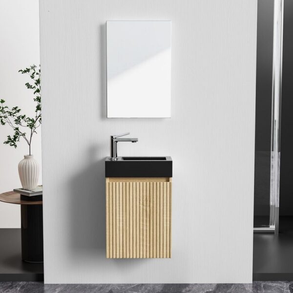 Toiletmeubelonderkast 1 deur omkeerbaar greeploos soft close 40x50x22,3 cm licht eiken 2