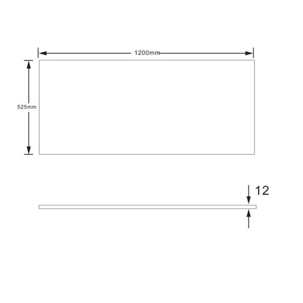 WONDA TABLET VOOR WASTAFELONDERKAST ZONDER KRAAN EN AFVOERGAT KUNSTMARMER 120X1,2X52,5 CM